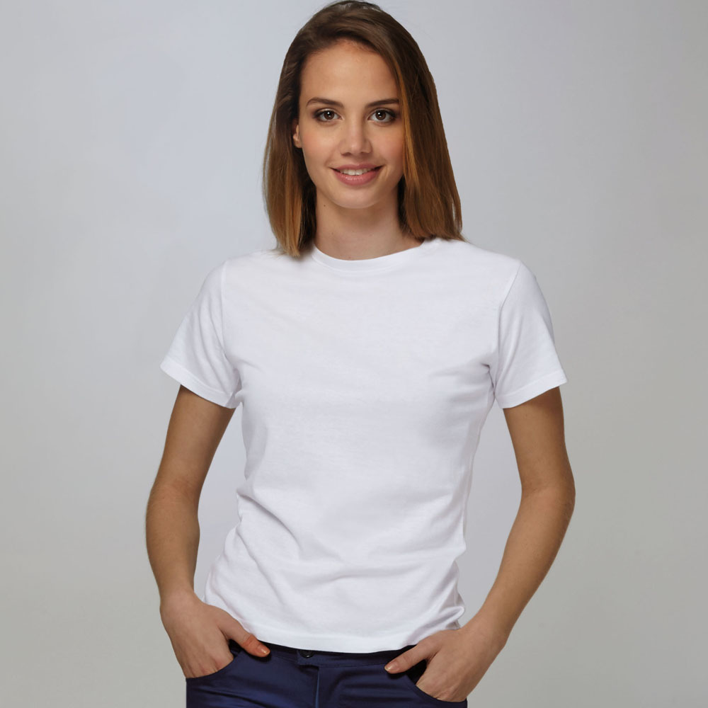 COD. 721901/CR - T-Shirt UNISEX bianca, girocollo,mezza manica